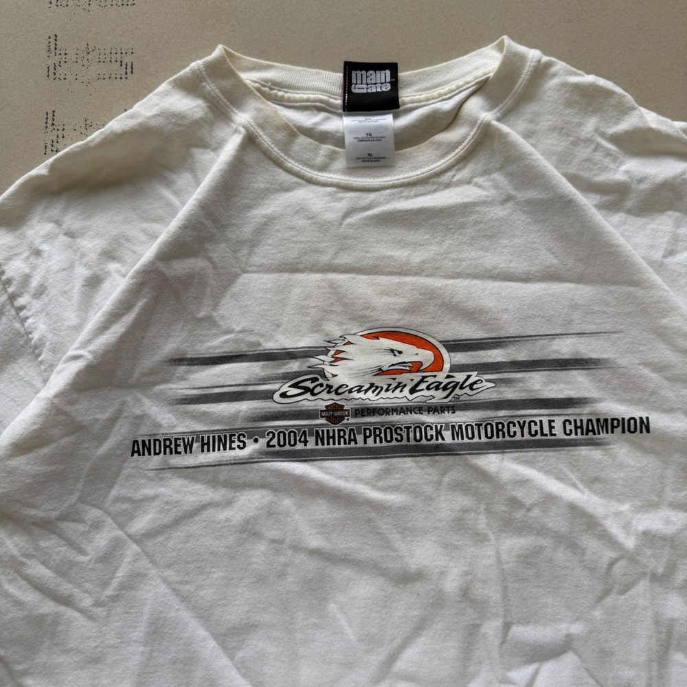 Vintage Harley Davidson 2004 NHRA Screamin Eagle Motorcycle Champion T-Shirt - Picture 3 of 6